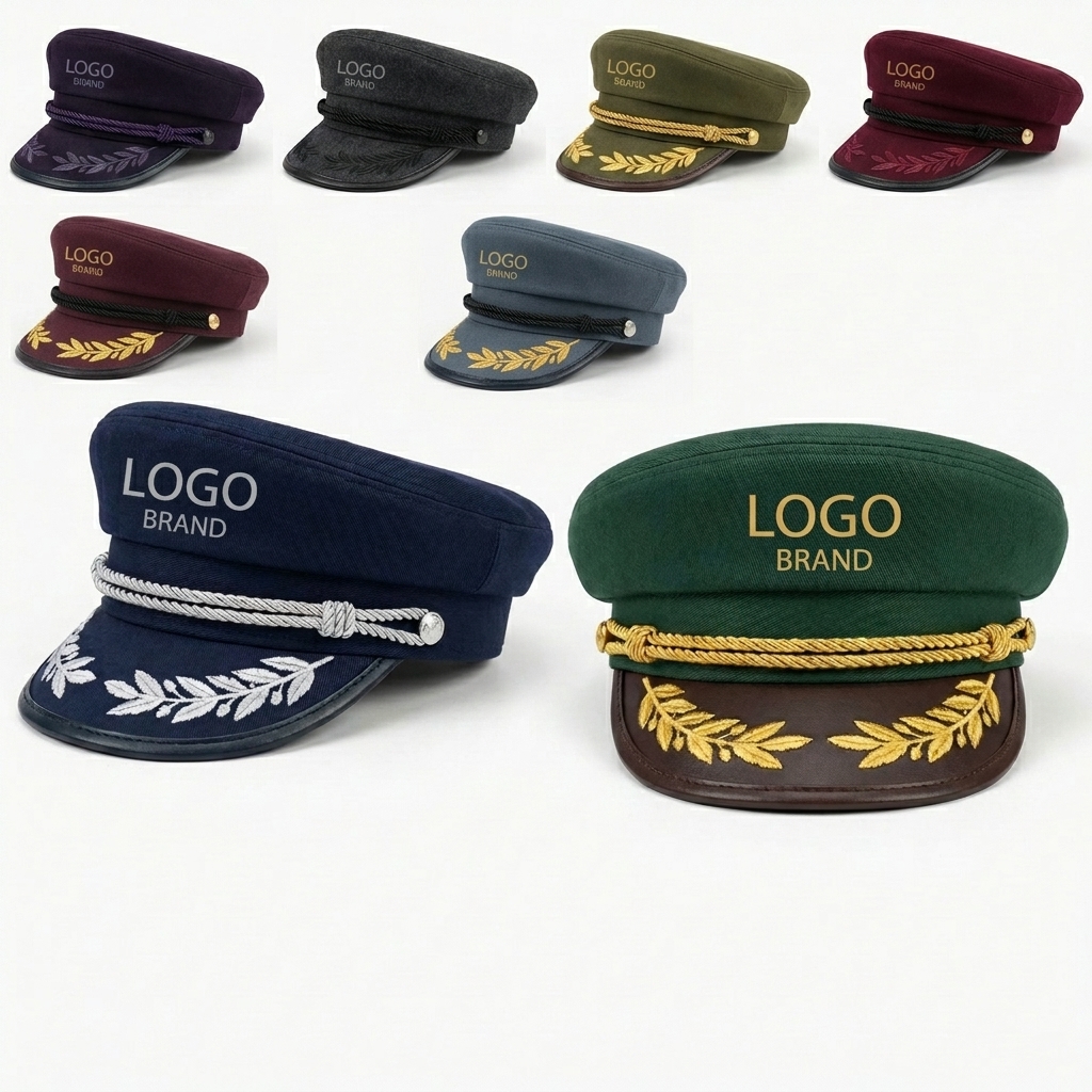 Multi-Color Cotton Captain Hat Set for Themed Parties