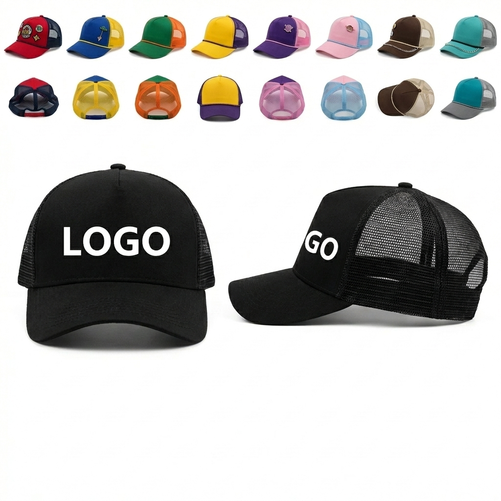 Breathable Mesh Trucker Cap with Adjustable Snapback & Curved Visor