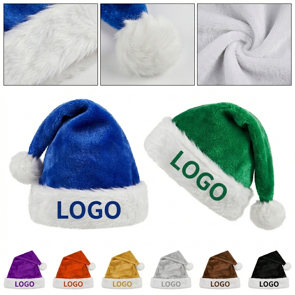 Premium Velvet Christmas Hat for Adults in 8 Festive Colors