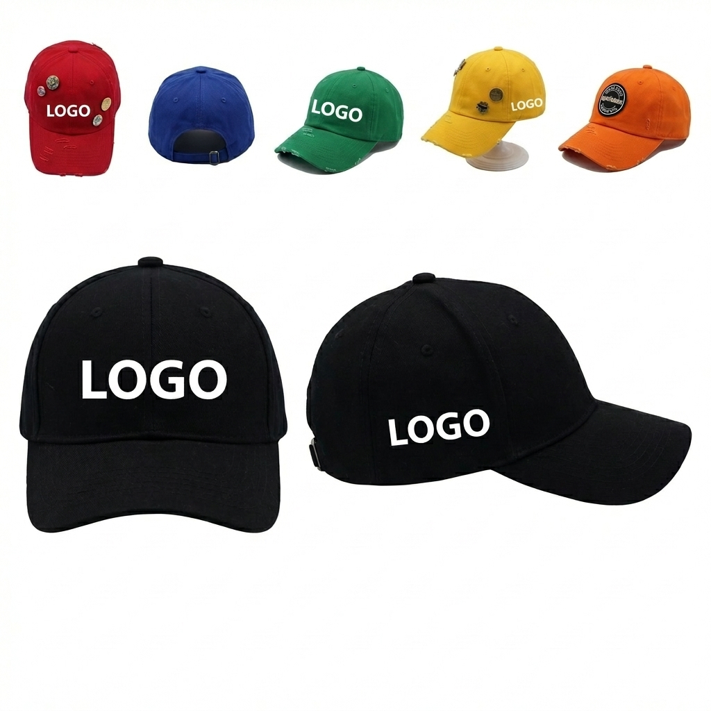Classic Cotton Baseball Cap with Detachable Badge