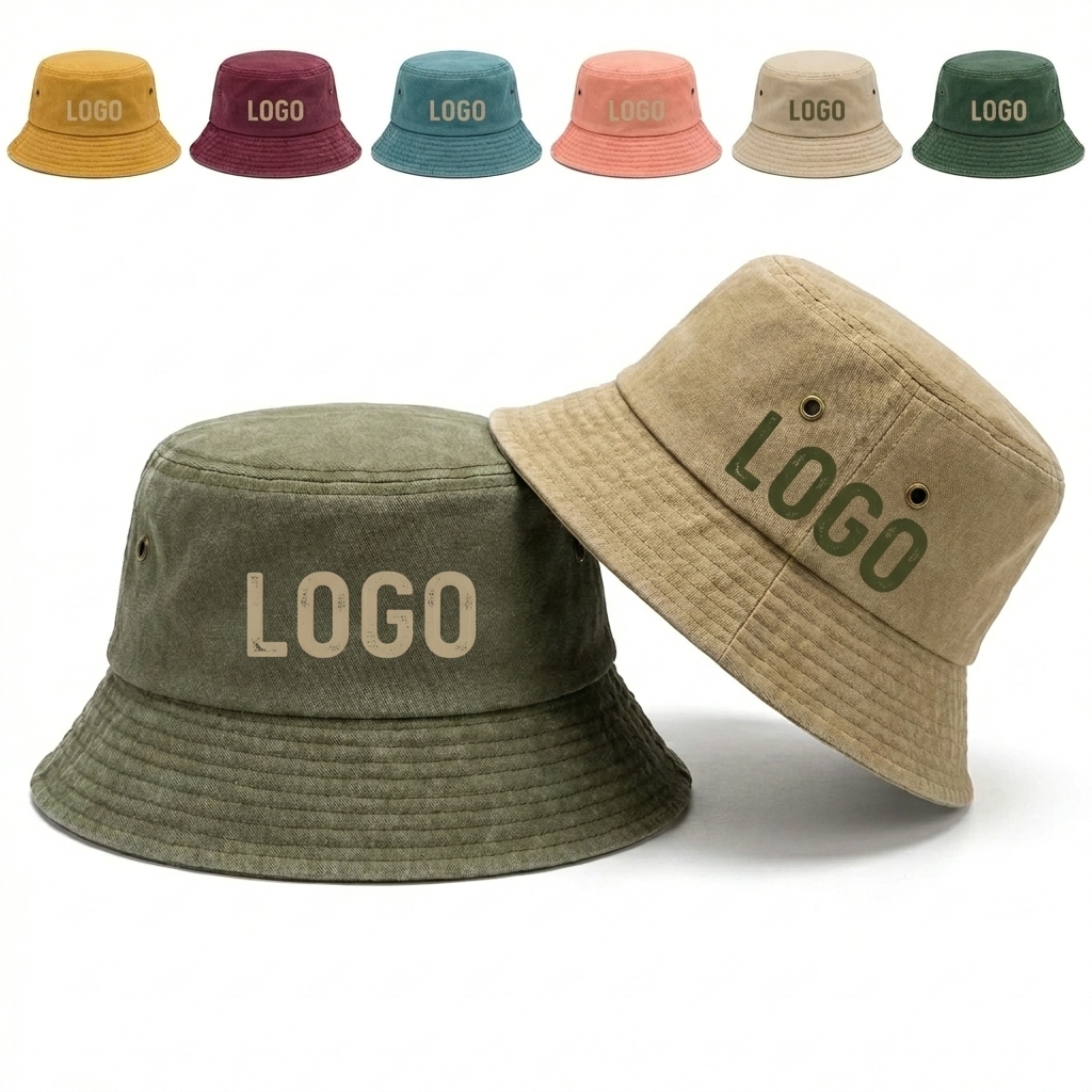 Premium Washed Cotton Unisex Wide-Brim Sun Hat for Outdoor Activities