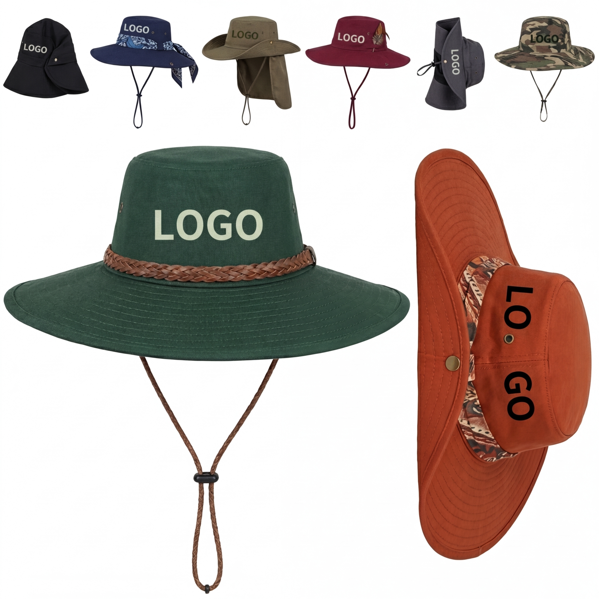 Versatile 5" Brim Sun Hat Collection for Men & Women - Water-Resistant with Multiple Styles