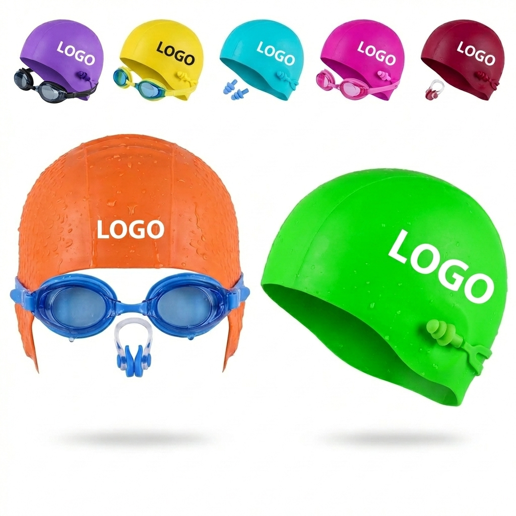 Universal Fit Silicone Swimming Hood - Protects Hair & Ears from Water