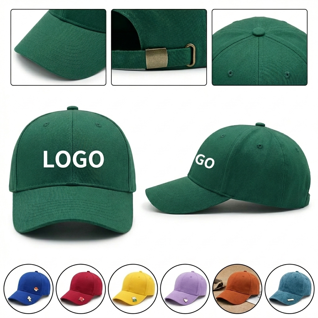 Classic Unstructured Cotton Twill Cap with Metal Buckle Closure