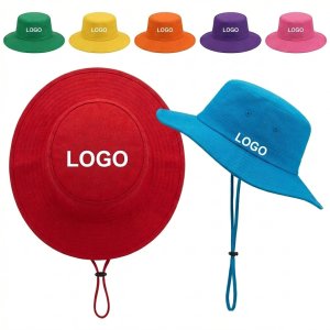 Premium Cotton Adjustable Fisherman's Sun Hat with Drawstring for Outdoor Adventures