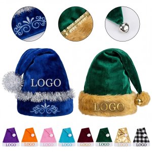 Customizable Festive Santa Hats - 50pcs Minimum Order for All Ages