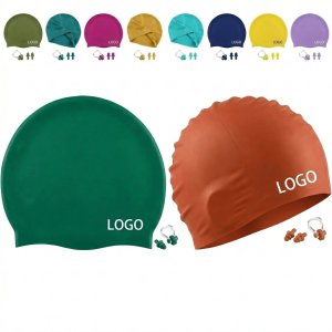 Unisex Waterproof Silicone Swimming Cap - Tear-Resistant & Vibrant Colors