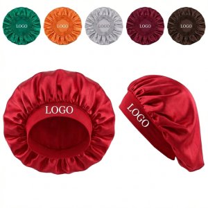 Satin Sleep Bonnet for Hair Protection with Wide Elastic Band